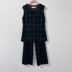 Vintage Pendleton Wool Plaid Vest Pants Set Sz 10
